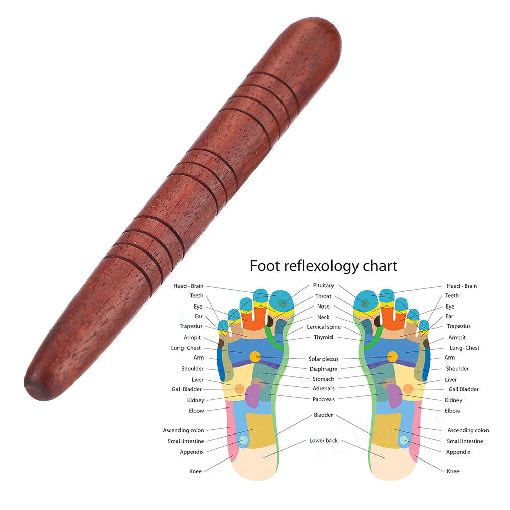Wooden Foot Spa Physiotherapy Thai Massage Health Relaxation Wood Stick Tools Wooden Massage Stick Manual Massage Health Care
