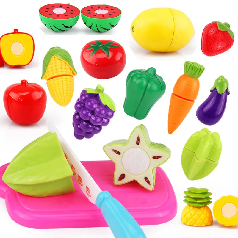 Children's kitchen play house toys Bulk vegetables, fruit bread, fish, cut and cut fruit children's toys