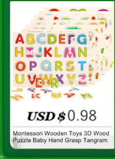 Kids Wooden Toys 3D Wood Puzzle Cartoon Animals Cognitive Jigsaw Puzzle Early Learning Educational Toys For Children Gift