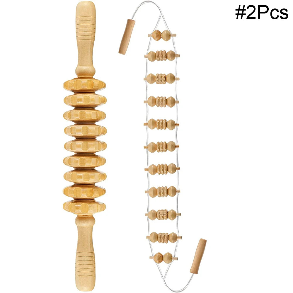 Wood Therapy Massage Tools for Body Shaping Maderoterapia Kit Colombiana for Anti-Cellulite, Lymphatic Drainage, Body Contouring