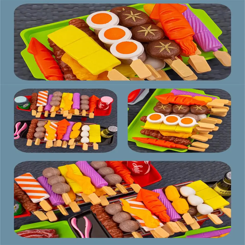 Kids Pretend Play Kitchen Toys Simulation Food Barbecue Cooking Children Educational Play House Interactive Toys Christmas Gifts