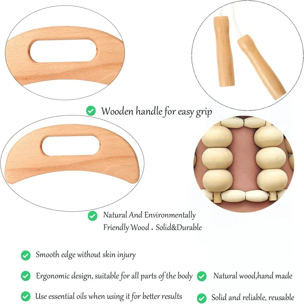 Wood Therapy Massage Tools Maderoterapia Wooden Gua Sha Tool Roller Massage Wooden Swedish Cup Mushroom Massager Anti Cellulite
