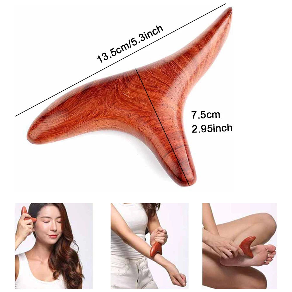 Wood Trigger Point Massage Tools,Professional Gua Sha Lymphatic Drainage Tools,Wood Therapy Massage for Whole-Body Relieve Pain