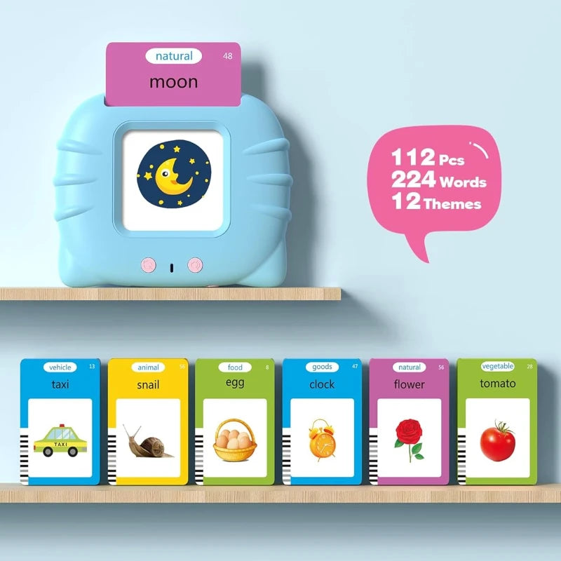 Preschool Talking Flash Cards for Toddlers 1-4 Year Olds Montessori Language Learning Toy with 224 Word Speech Therapy Classroom