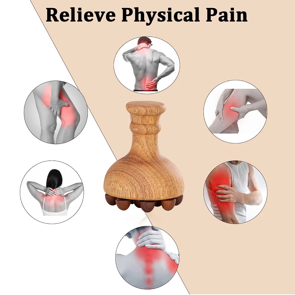 Wood Therapy Massage Tools, Mushroom Lymphatic Drainage Massager, Massage Tools Deep Tissue, Wood Therapy Tools for Body Shaping