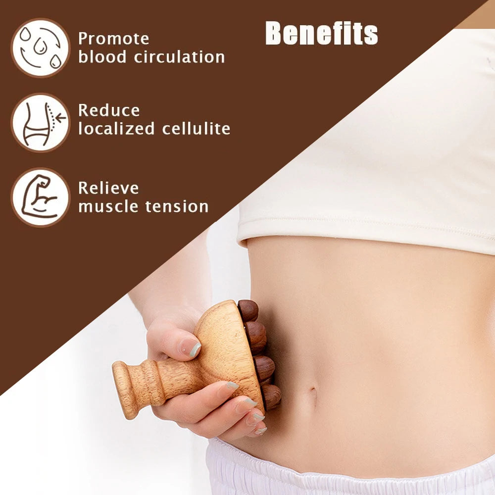 Wood Therapy Massage Tools, Mushroom Lymphatic Drainage Massager, Massage Tools Deep Tissue, Wood Therapy Tools for Body Shaping