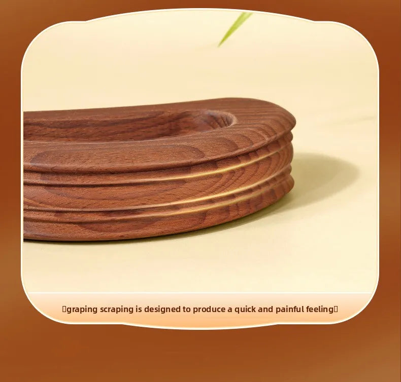 Traditional Carbonized Wooden Therapy Scraper - Handcrafted Detox Tool for Lymphatic Drainage Muscle Relief Channel Stimulation