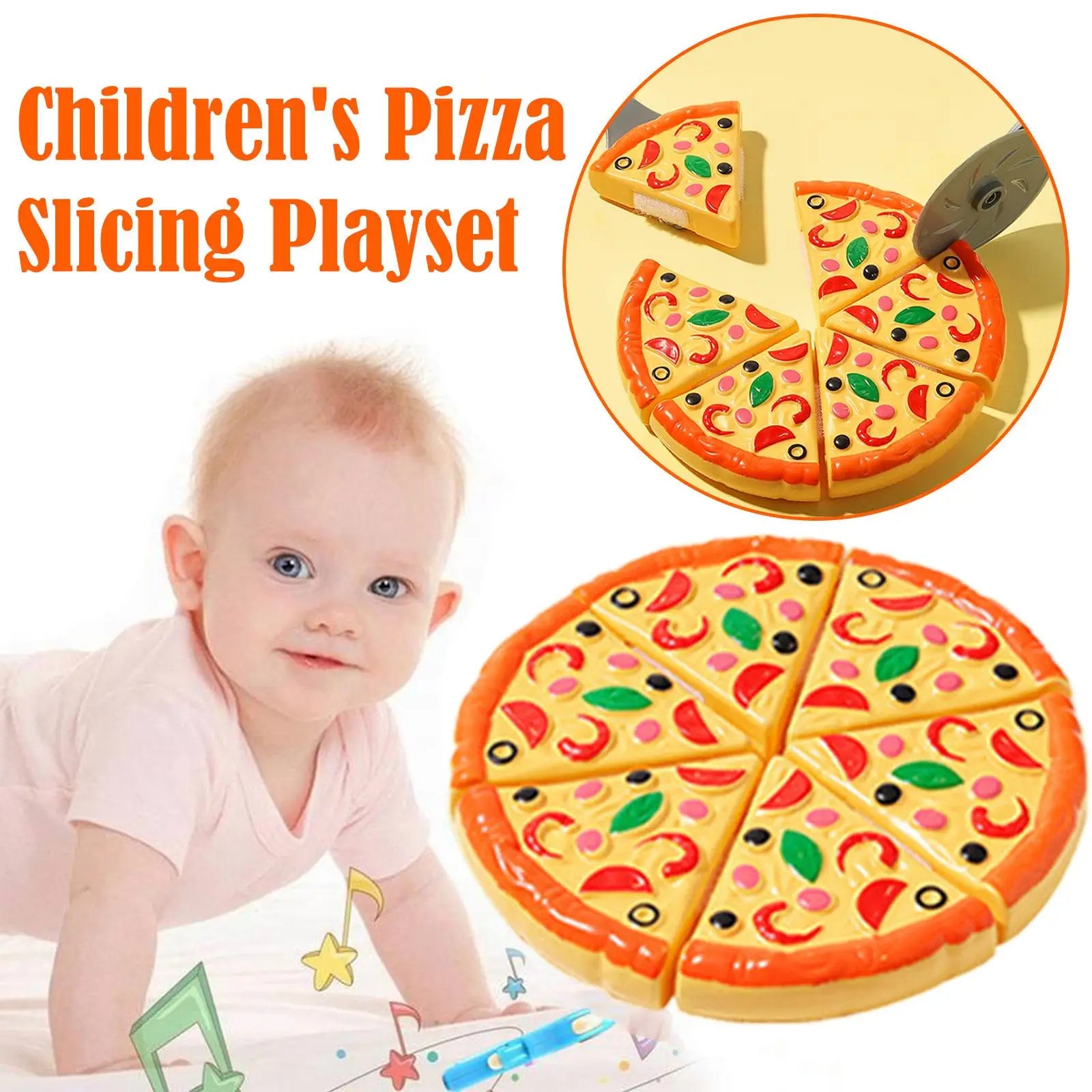Kids Pizza Cutting Toy Simulation Plastic Pizza Dinette Child Toy Kitchen Pretend Play Food Cooking Kitchen Toys for Girls Kids