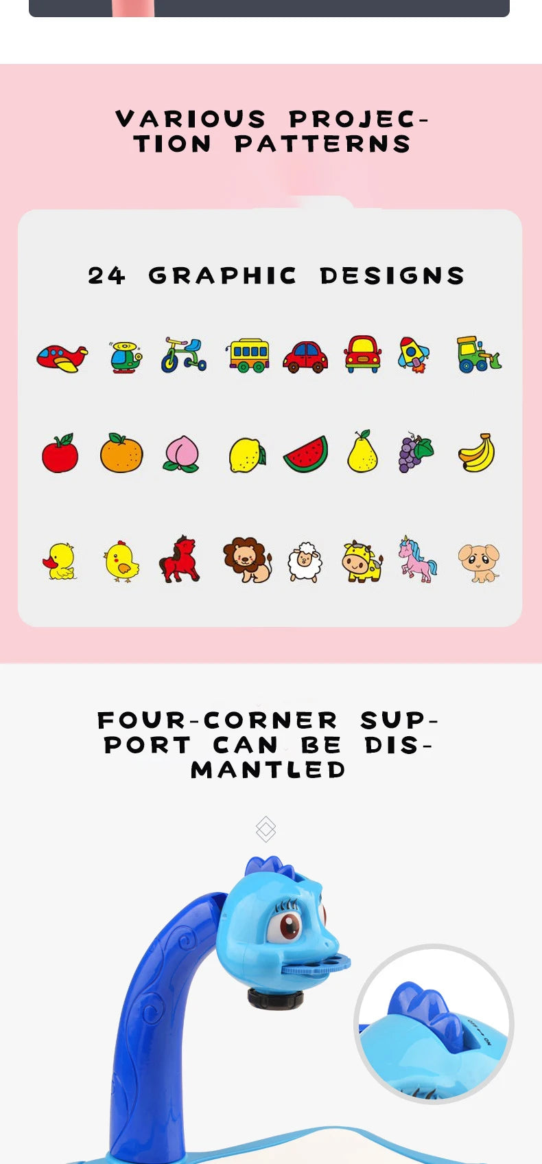 Kids Painting Board Toys Children LED Projector Art Painting Table Desk Arts Toy  Educational Learning Paint Tool Toy For Girl