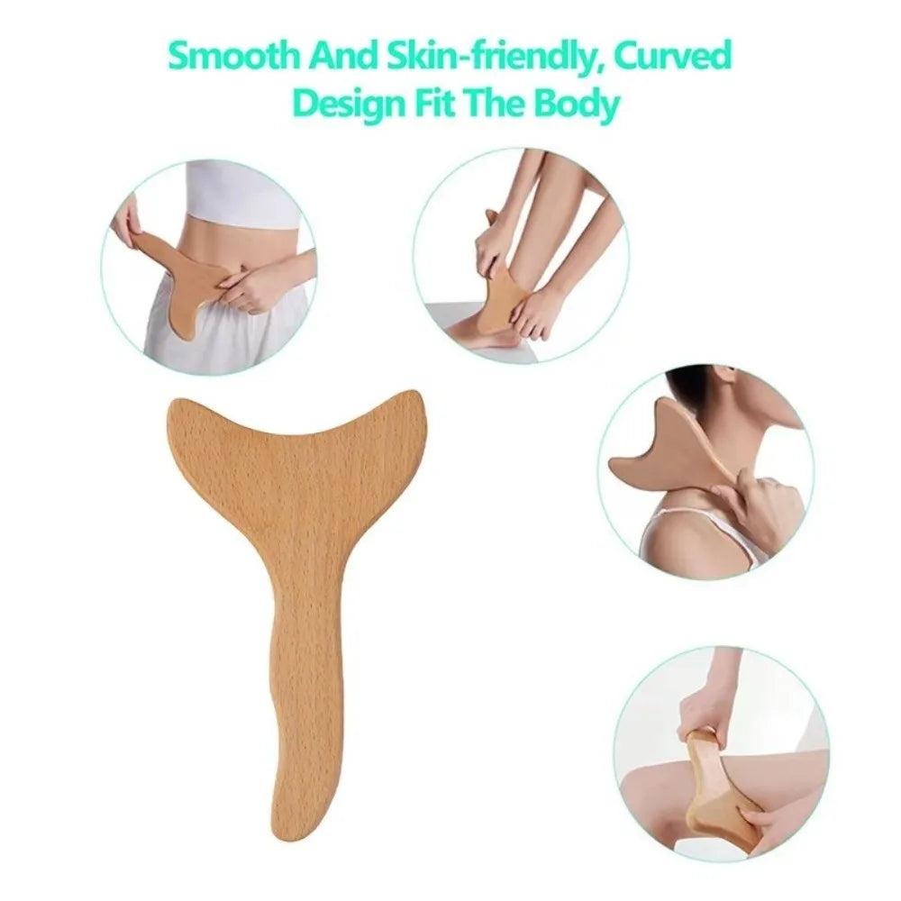 New Anti-Cellulite Wood Therapy Massage Tool One-handed Relaxed Body Sculpting Tools Wood Lymphatic Drainage Massager Gua Sha