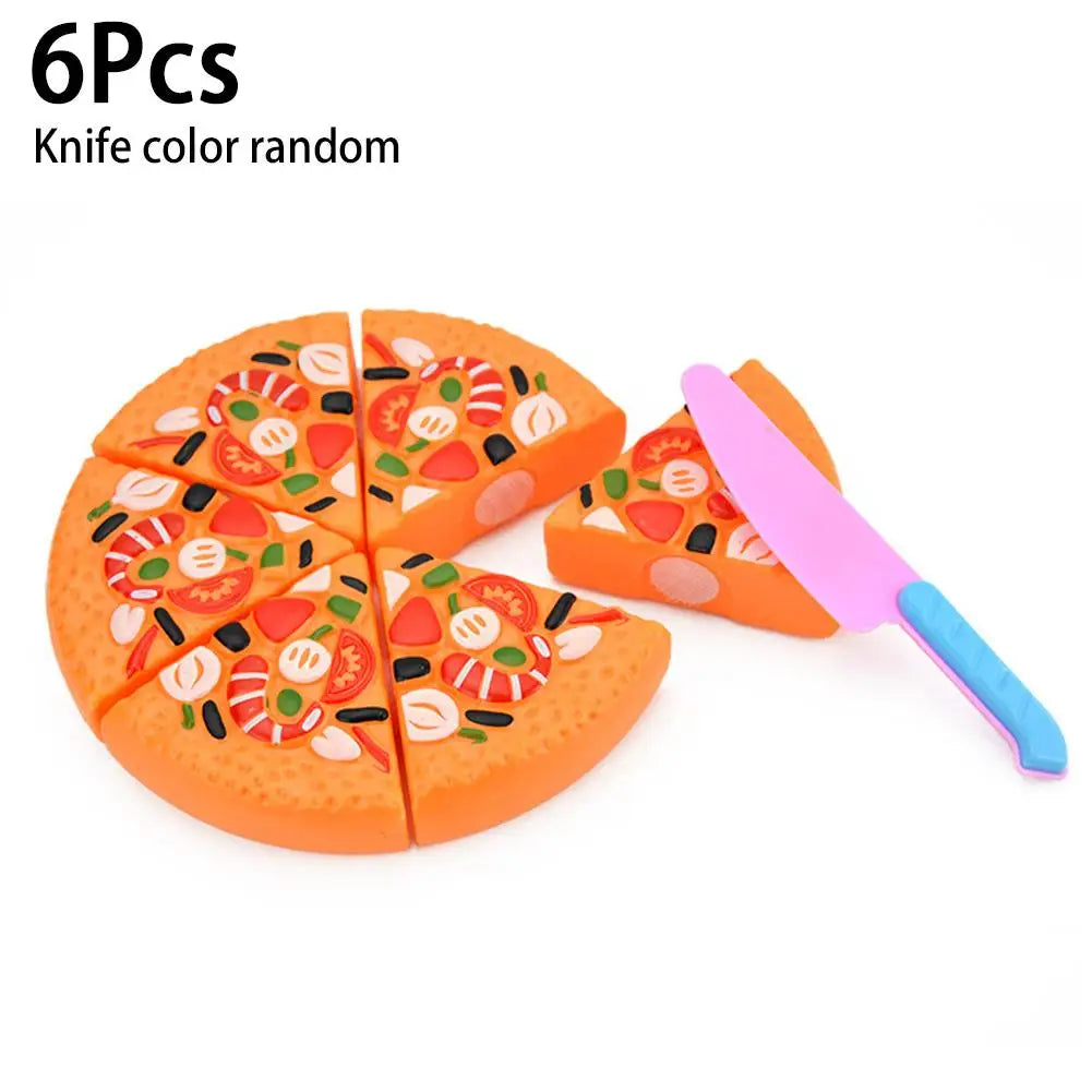 Kids Pizza Cutting Toy Simulation Plastic Pizza Dinette Child Toy Kitchen Pretend Play Food Cooking Kitchen Toys for Girls Kids