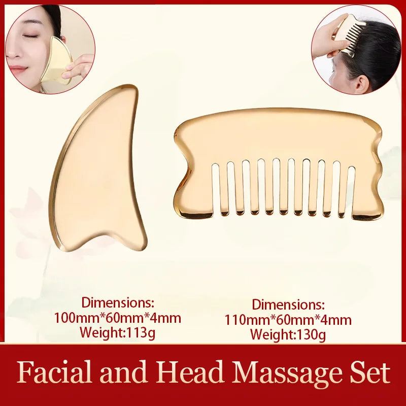 Meridian Therapy Treatment Tools 19-Teeth Scalp Massager Comb  for Skin Scraping and Head Relaxation