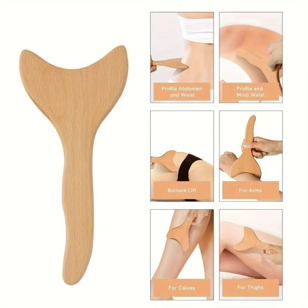 New Anti-Cellulite Wood Therapy Massage Tool One-handed Relaxed Body Sculpting Tools Wood Lymphatic Drainage Massager Gua Sha