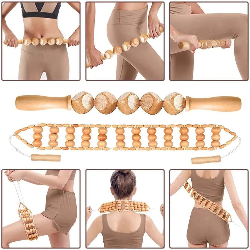 Wood Therapy Massage Tools Maderoterapia Wooden Gua Sha Tool Roller Massage Wooden Swedish Cup Mushroom Massager Anti Cellulite