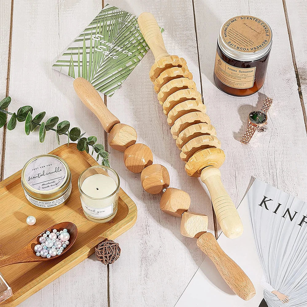 Wood Therapy Massage Tools for Body Shaping Maderoterapia Kit Colombiana for Anti-Cellulite, Lymphatic Drainage, Body Contouring