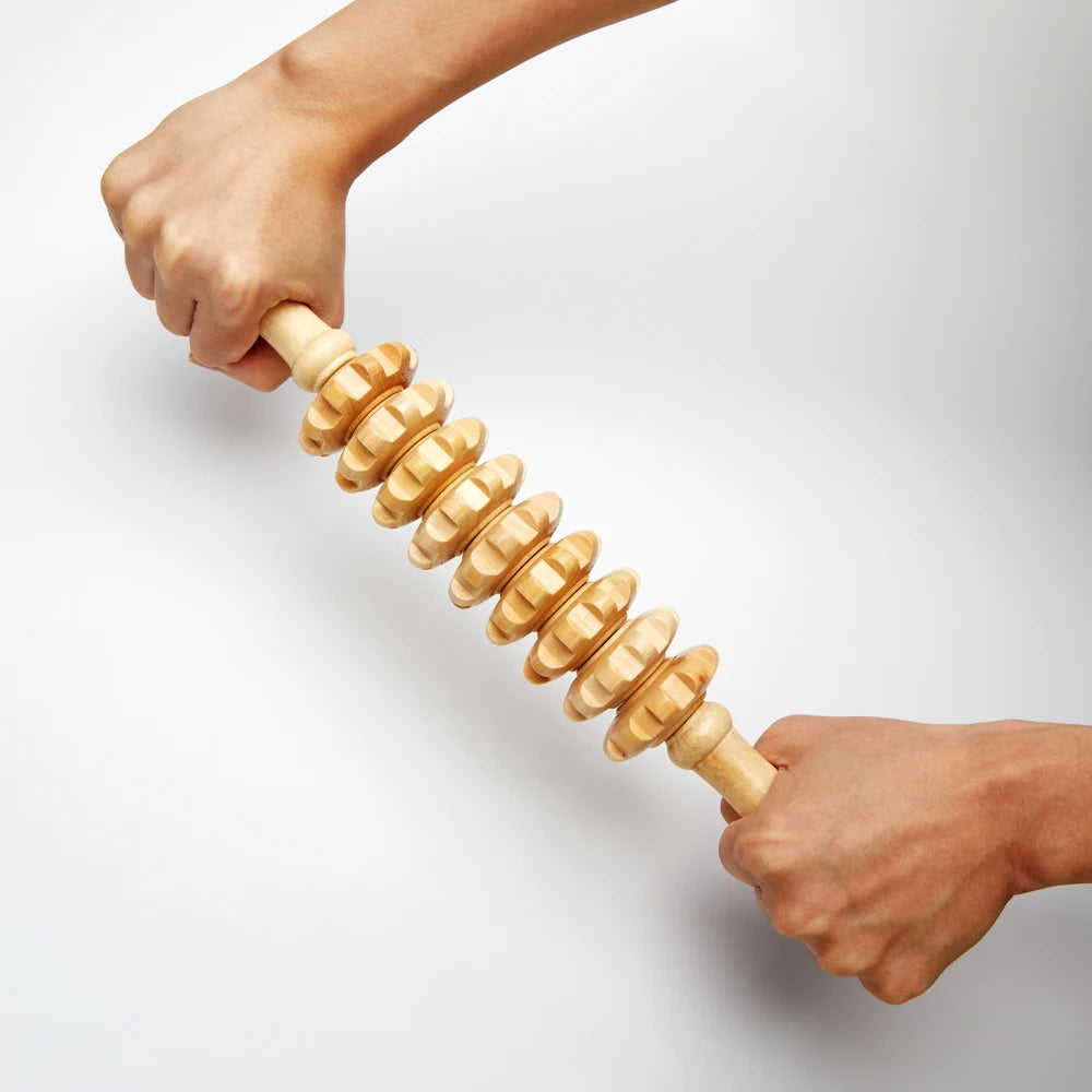 Wooden Therapy Massager Roller Trigger Point Massager Stick for Fascia Muscle Abdomen Body Wood Lymphatic Drainage Massage Tools