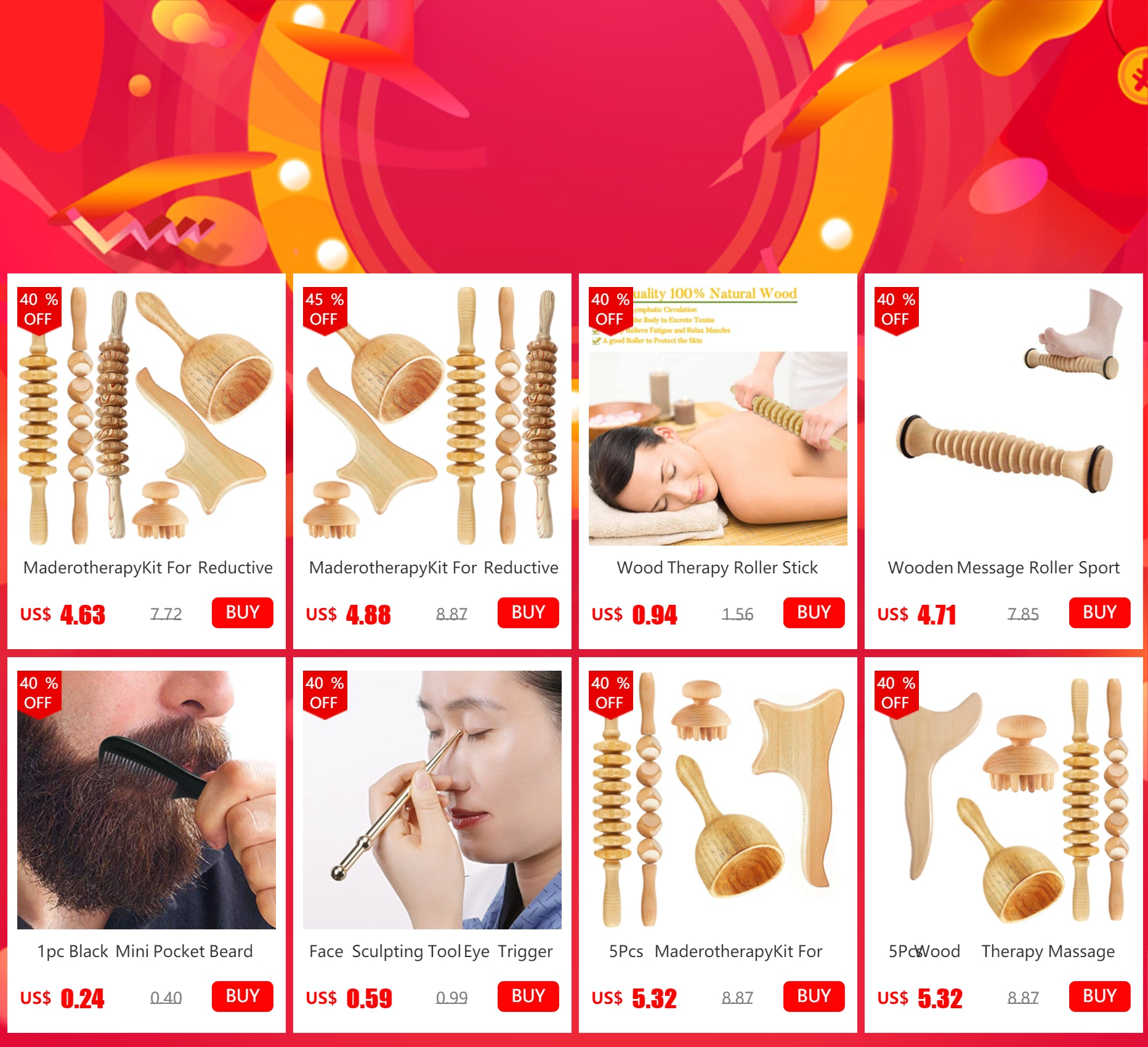 Maderotherapy Kit For Reductive Massage Body Massager Roller Wood Therapy Tools For Body Contour Body Wood Therapy Complete Kit