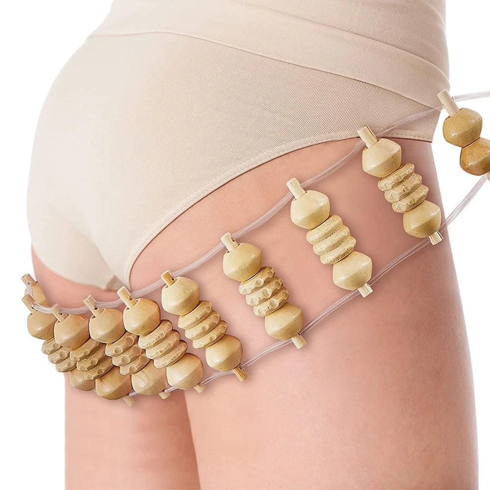 Wood Therapy Massage Tools for Body Shaping Maderoterapia Kit Colombiana for Anti-Cellulite, Lymphatic Drainage, Body Contouring