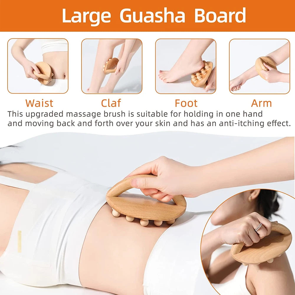 Wood Therapy Massage Tools Maderoterapia Wooden Gua Sha Tool Roller Massage Wooden Swedish Cup Mushroom Massager Anti Cellulite