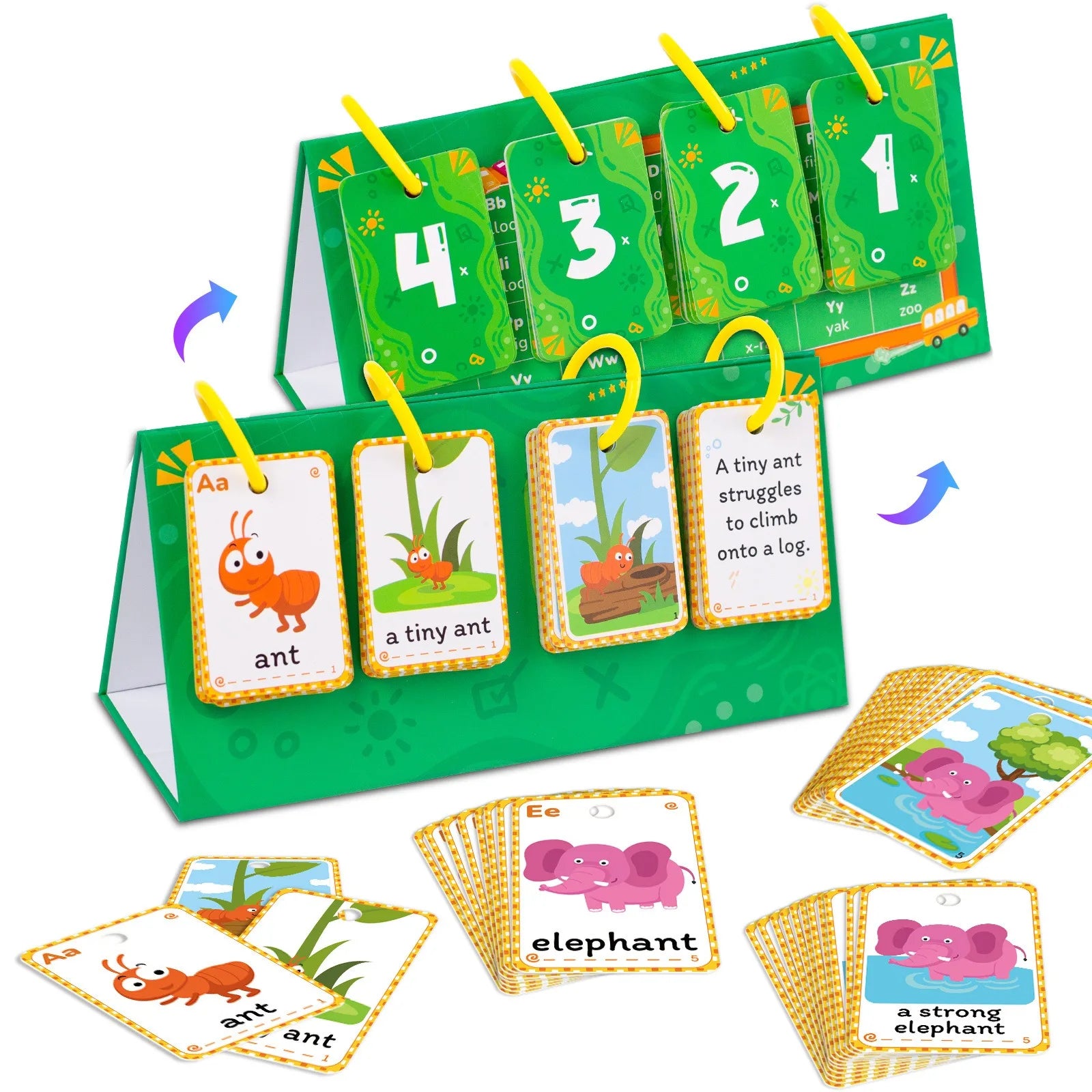 Montessori Word Builder Games Phonics Flash Cards Sight Words Flip Chart Activity Learning Tool for Kids Special Speech Therapy