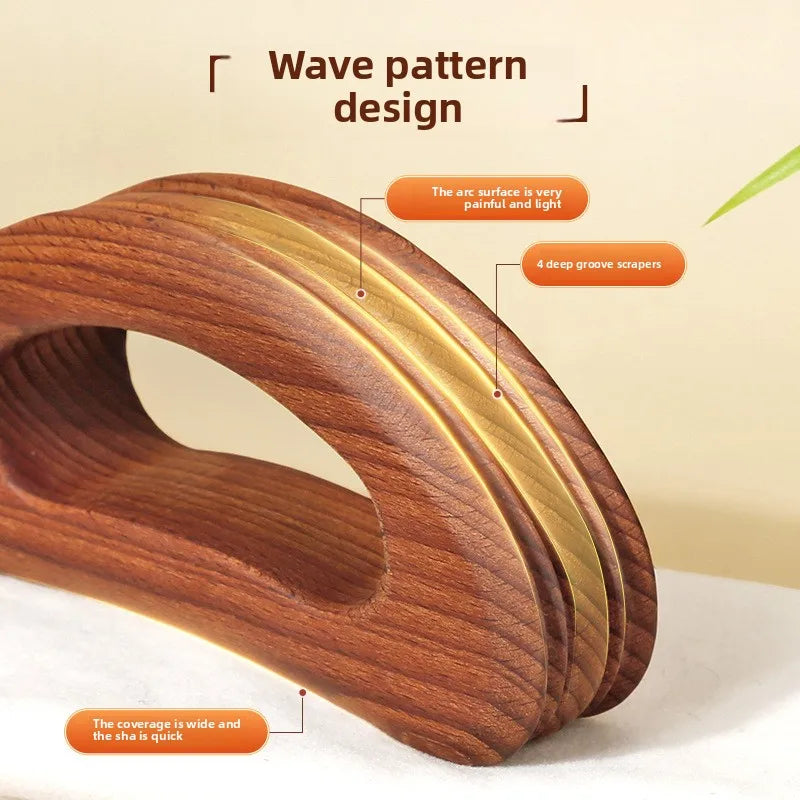 Traditional Carbonized Wooden Therapy Scraper - Handcrafted Detox Tool for Lymphatic Drainage Muscle Relief Channel Stimulation