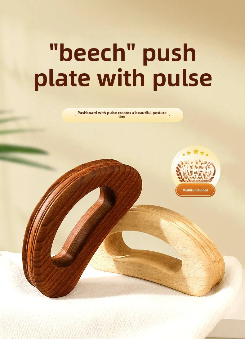 Traditional Carbonized Wooden Therapy Scraper - Handcrafted Detox Tool for Lymphatic Drainage Muscle Relief Channel Stimulation