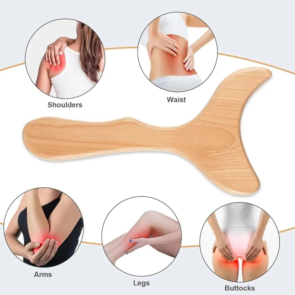 New Anti-Cellulite Wood Therapy Massage Tool One-handed Relaxed Body Sculpting Tools Wood Lymphatic Drainage Massager Gua Sha