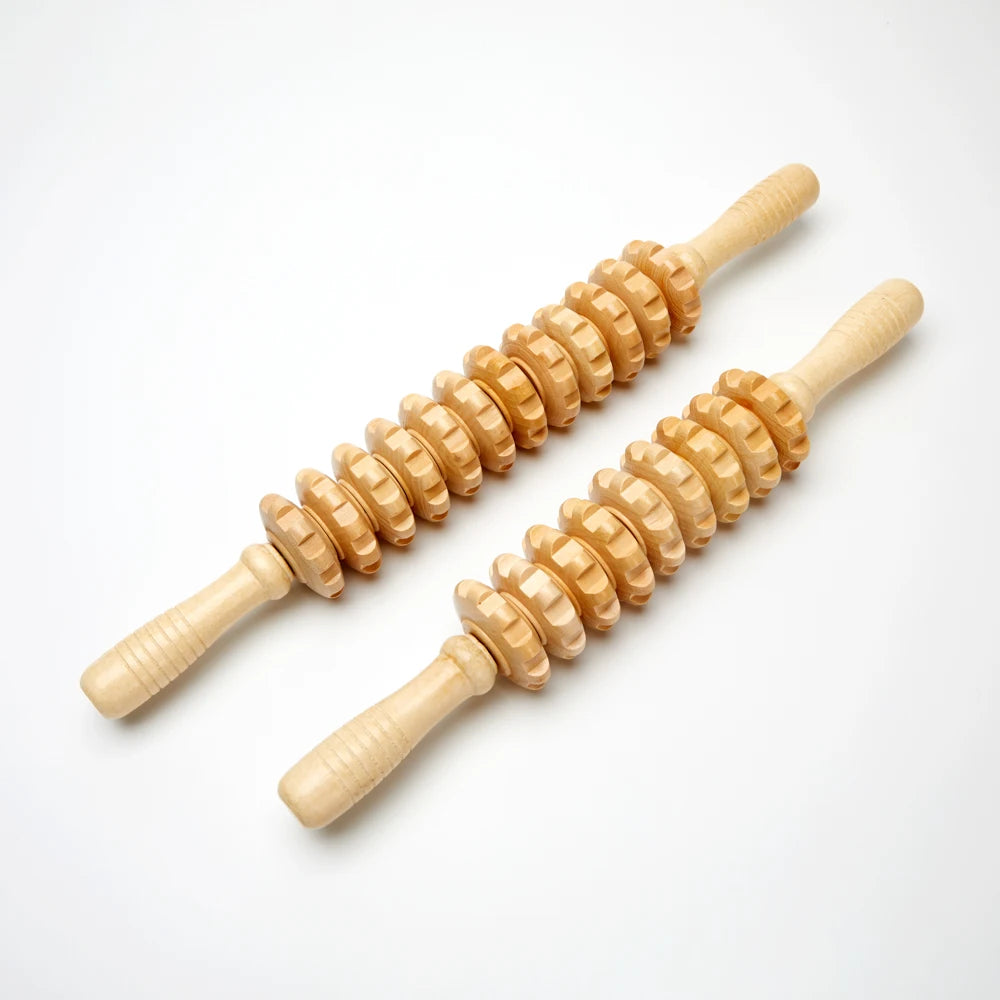 Wooden Therapy Massager Roller Trigger Point Massager Stick for Fascia Muscle Abdomen Body Wood Lymphatic Drainage Massage Tools