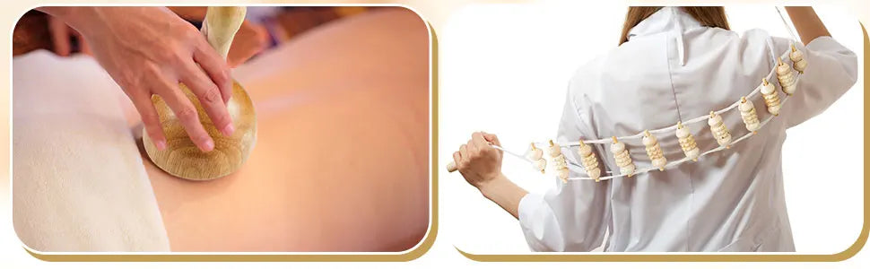 Wood Therapy Massage Tools for Body Shaping Maderoterapia Kit Colombiana for Anti-Cellulite, Lymphatic Drainage, Body Contouring