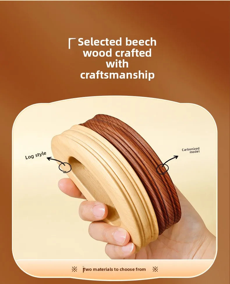 Traditional Carbonized Wooden Therapy Scraper - Handcrafted Detox Tool for Lymphatic Drainage Muscle Relief Channel Stimulation