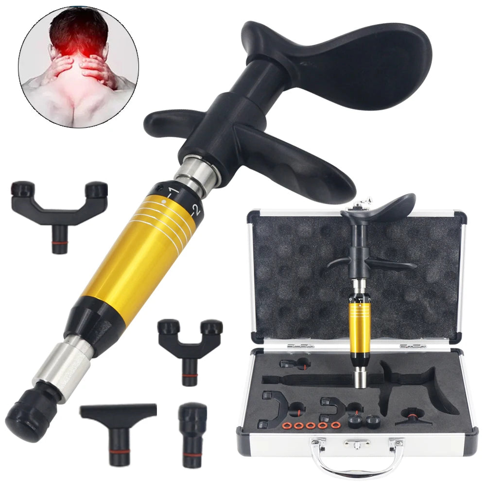 2025 New Chiropractic Adjusting Tool 300N 4Heads Manual Activation Therapy Spine Correction Tools Spinal Adjustment Massage Gun