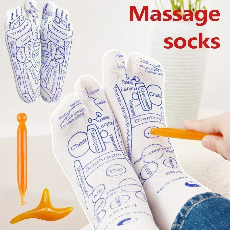 Physiotherapy Foot Care Massage Relieve Tired Feet Sock Acupressure Foot Massager Reflexology Socks Foot Acupoint Massage Tool