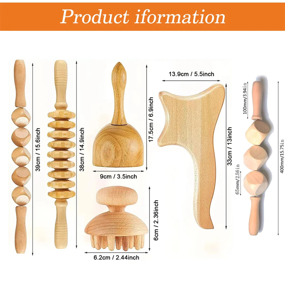 Wood Therapy Massage Tools Maderoterapia Wooden Gua Sha Tool Roller Massage Wooden Swedish Cup Mushroom Massager Anti Cellulite