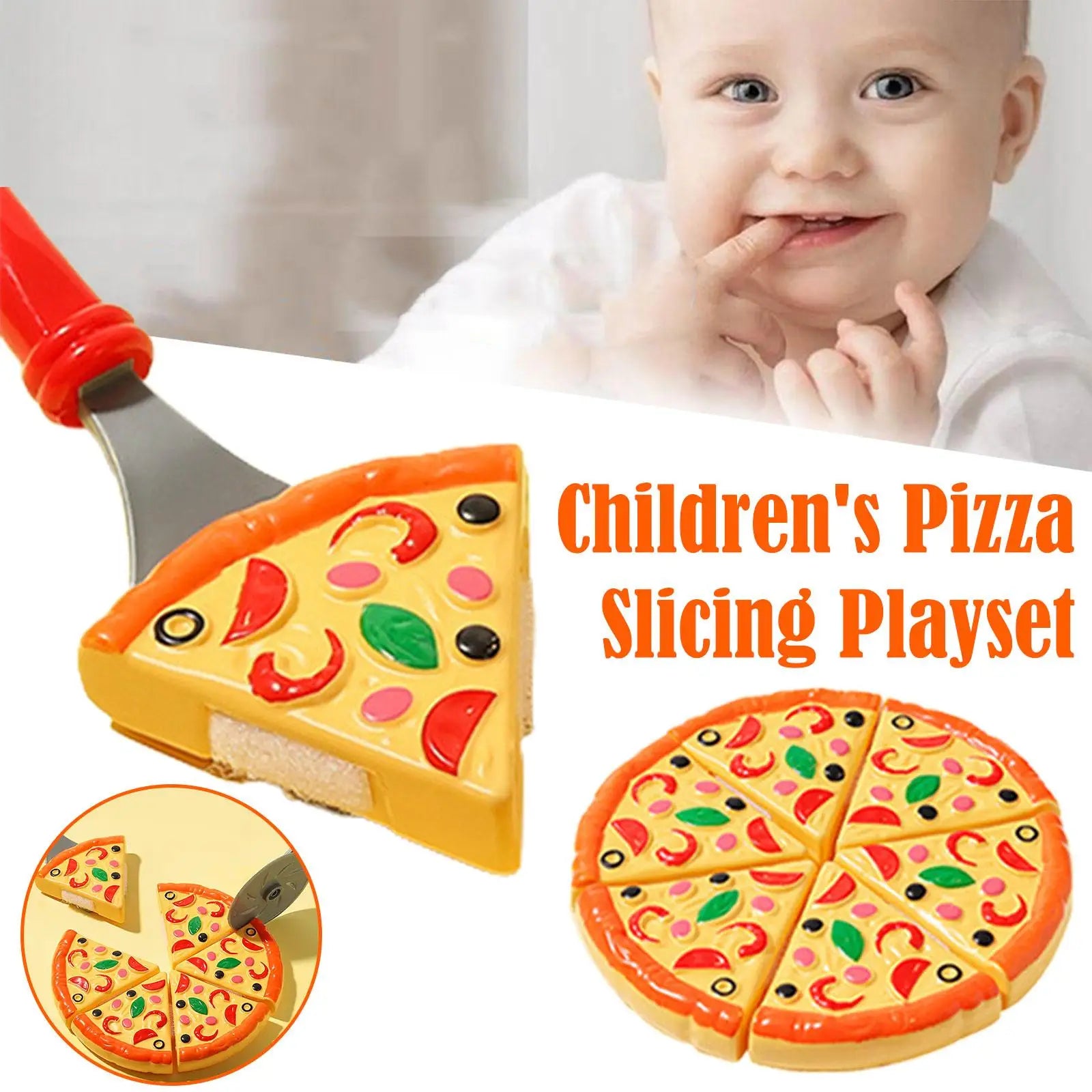 Kids Pizza Cutting Toy Simulation Plastic Pizza Dinette Child Toy Kitchen Pretend Play Food Cooking Kitchen Toys for Girls Kids