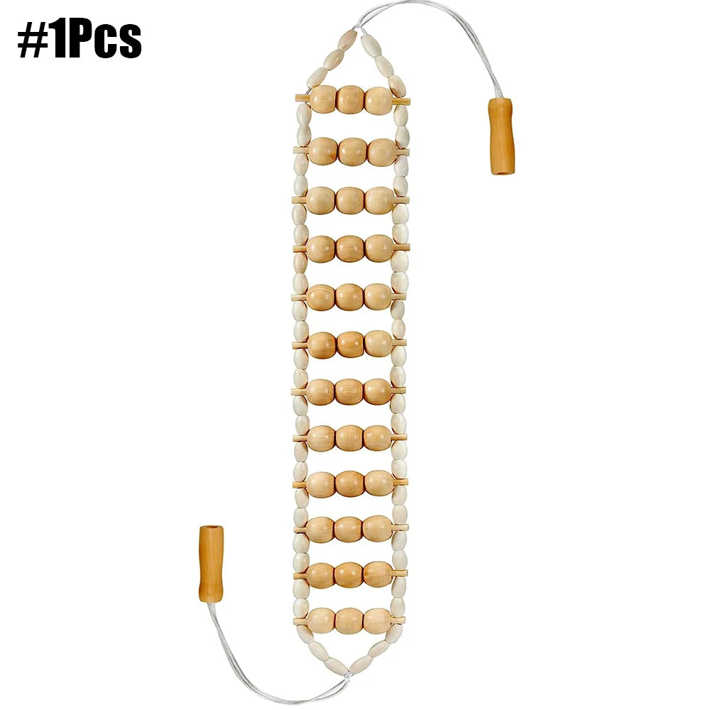 Wood Therapy Massage Tools Handmade Wood Back Massage Roller Rope Tool, Maderoterapia Kit Body Sculpting Tools for Relax Muscles