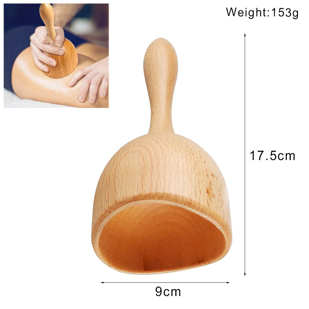 Wood Therapy Massage Tools Gua Sha Board Wooden Scraper Massage Rolls Lymphatic Drainage Tool for Release Cellulite Sore Muscle