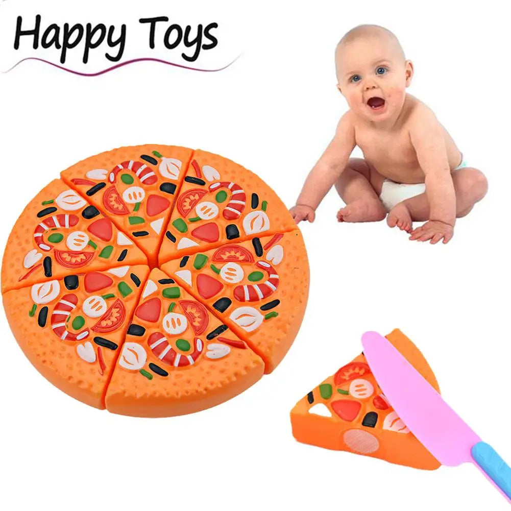 Kids Pizza Cutting Toy Simulation Plastic Pizza Dinette Child Toy Kitchen Pretend Play Food Cooking Kitchen Toys for Girls Kids