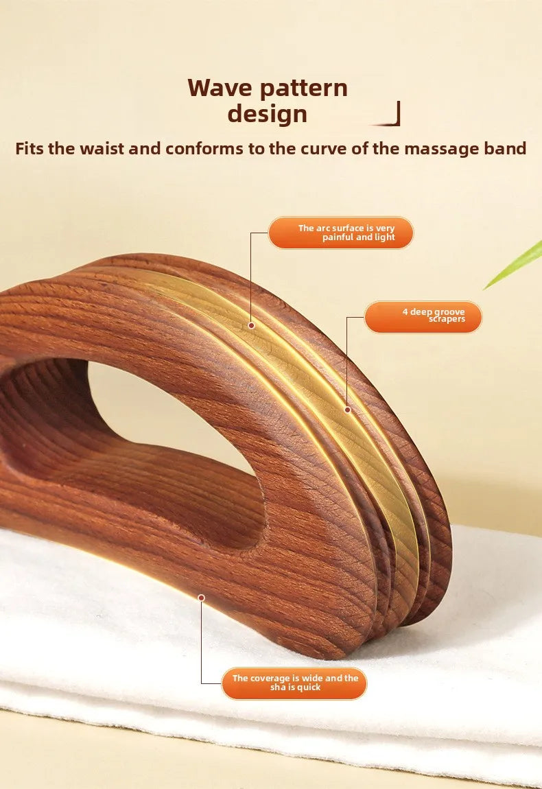 Traditional Carbonized Wooden Therapy Scraper - Handcrafted Detox Tool for Lymphatic Drainage Muscle Relief Channel Stimulation