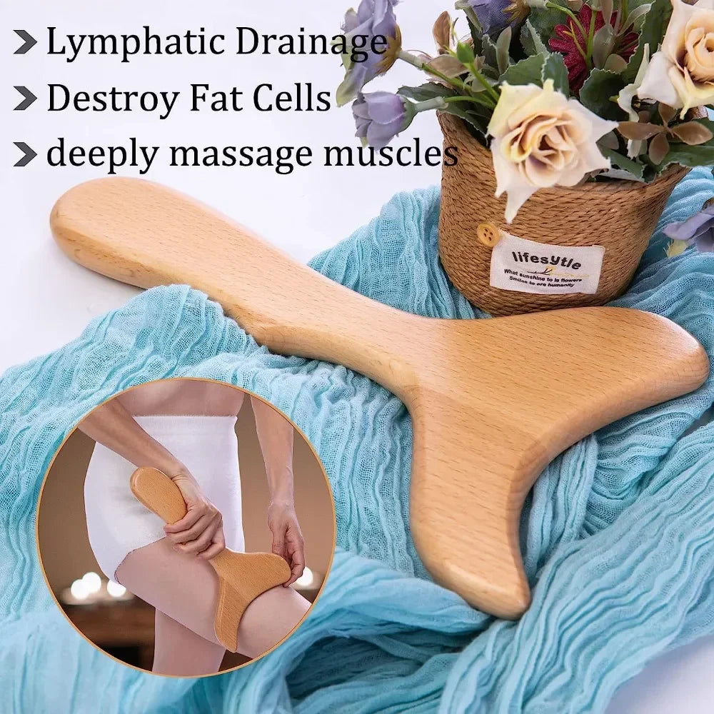 Wood Therapy Massage Tools Anti Cellulite Massager Lymphatic Drainage Body Massager Gua Sha Tools Full Body Muscles Pain Relief