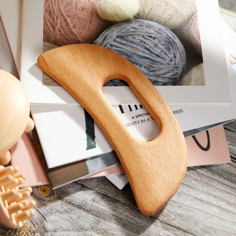 Wooden Therapy Massager Roller Trigger Point Massager Stick for Fascia Muscle Abdomen Body Wood Lymphatic Drainage Massage Tools