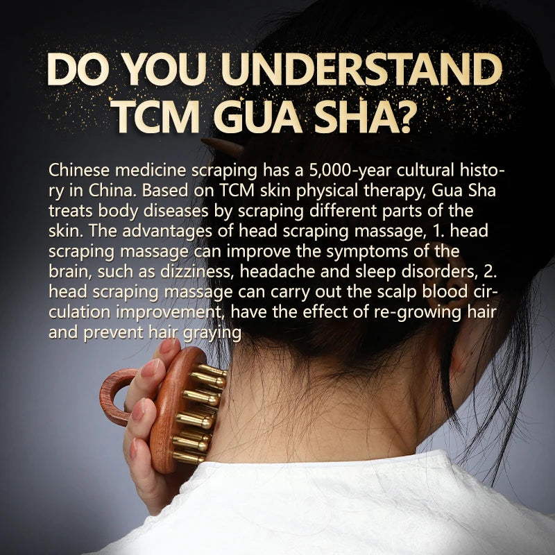 Meridian Therapy Treatment Tools 19-Teeth Scalp Massager Comb  for Skin Scraping and Head Relaxation