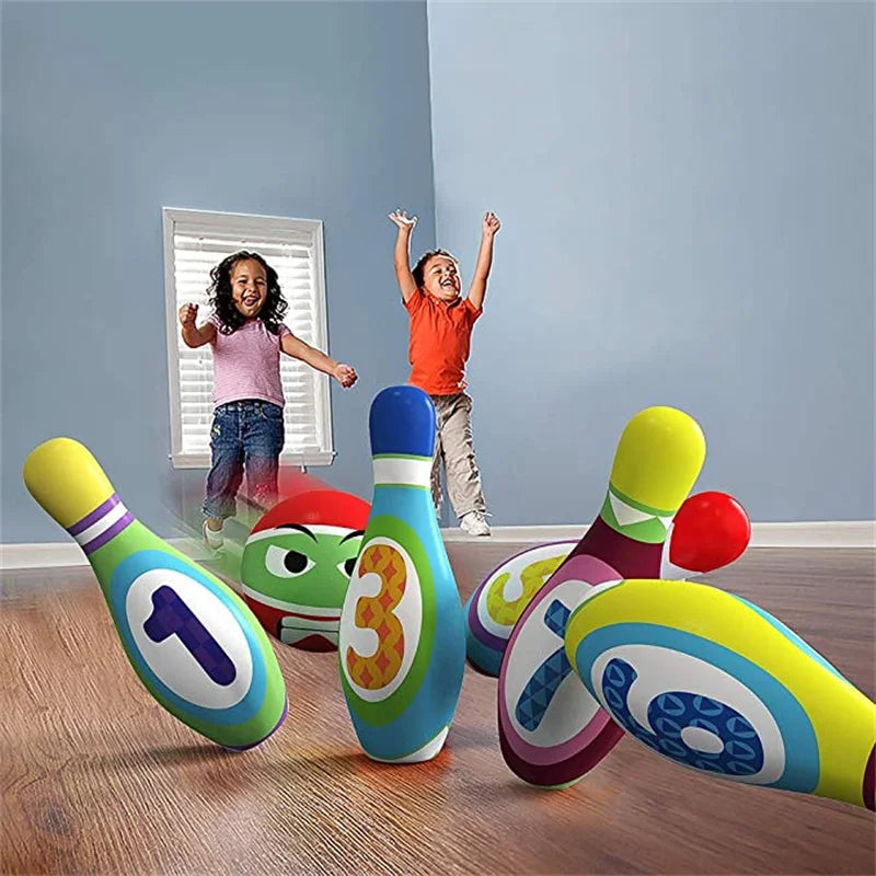 Kids Bowling Toys Sets Bowling Pins And Balls Fun Safe PU Cotton Educational Games For Toddlers Children Outdoor Indoor Sports