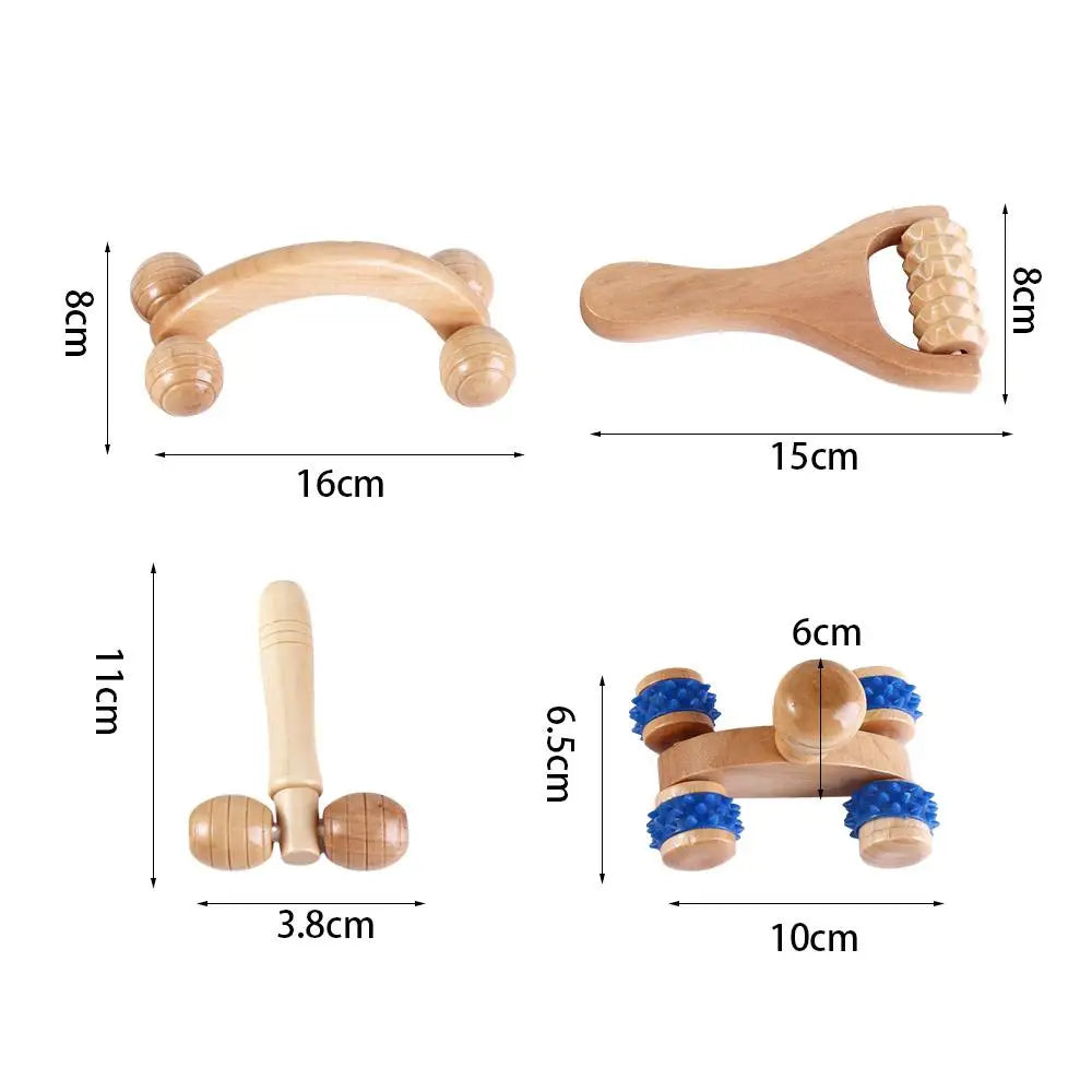Care Tool Muscle Pain Relief Wood Therapy Muscle Roller Sticks Wooden Massage Roller Body Massage Tool Trigger Point Massager