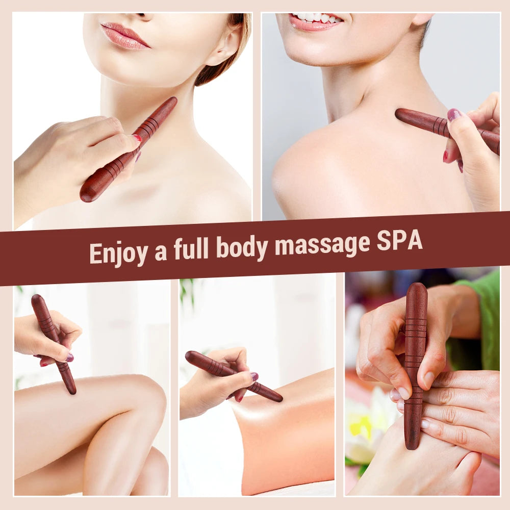 Wooden Foot Spa Physiotherapy Thai Massage Health Relaxation Wood Stick Tools Wooden Massage Stick Manual Massage Health Care