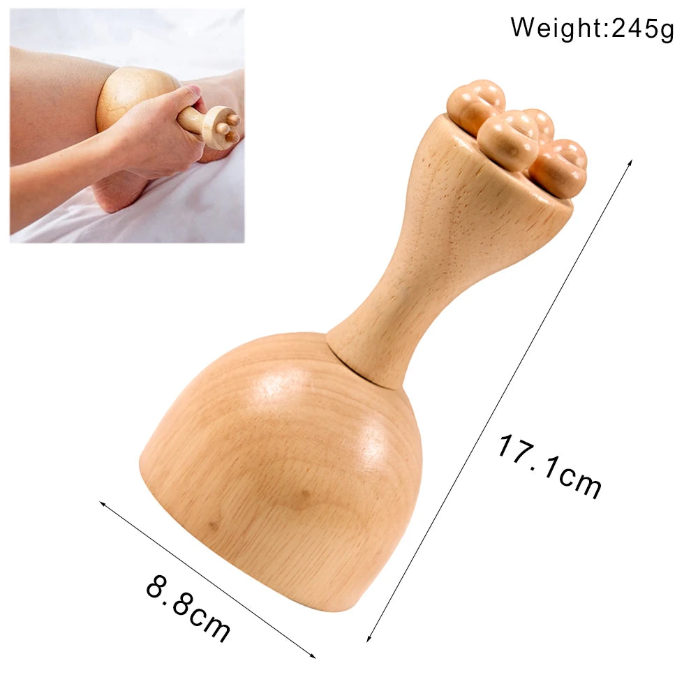 Wood Therapy Massage Tools Gua Sha Board Wooden Scraper Massage Rolls Lymphatic Drainage Tool for Release Cellulite Sore Muscle