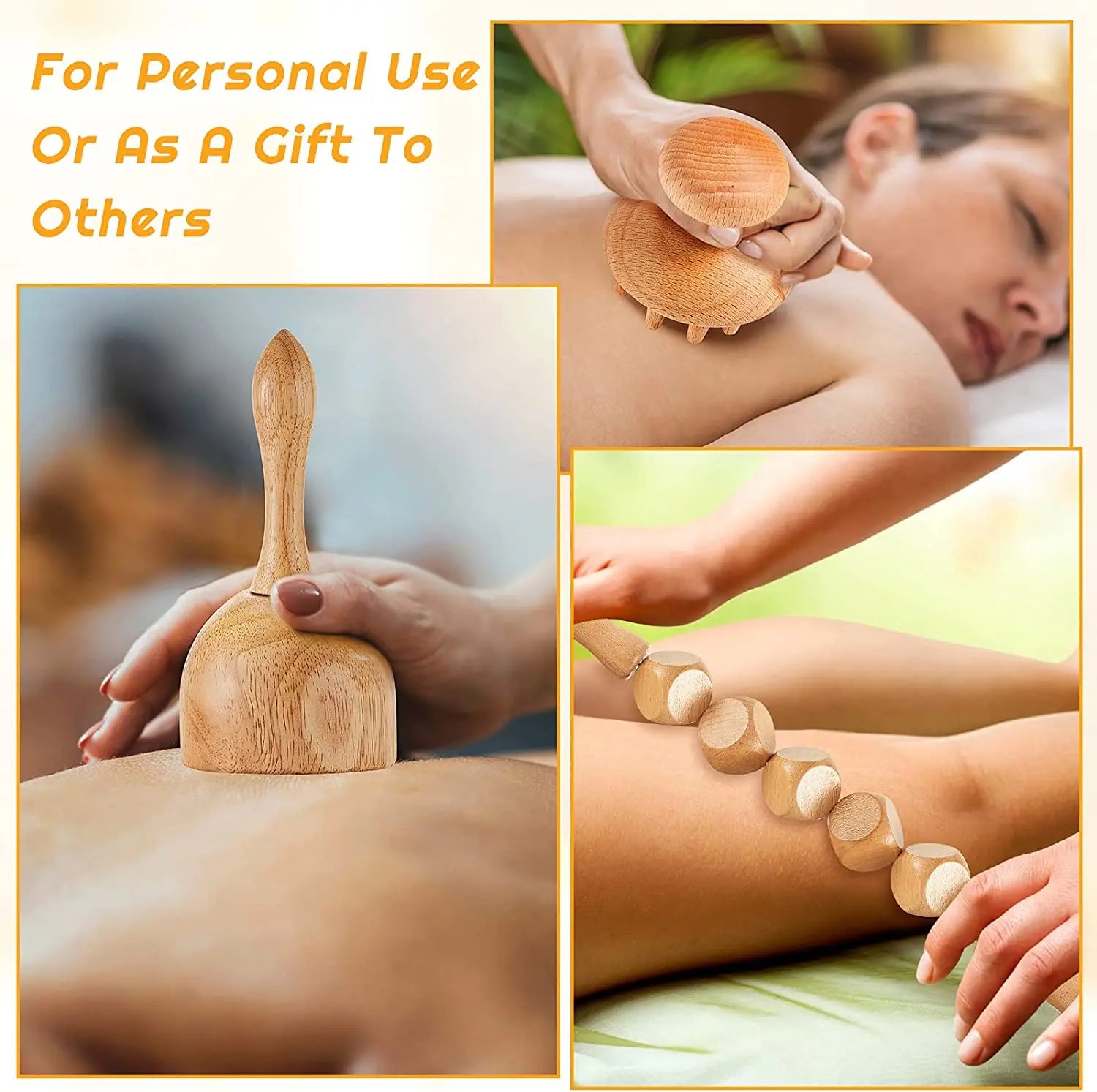 Wood Therapy Massage Tools for Body Shaping Maderoterapia Kit Colombiana for Anti-Cellulite, Lymphatic Drainage, Body Contouring