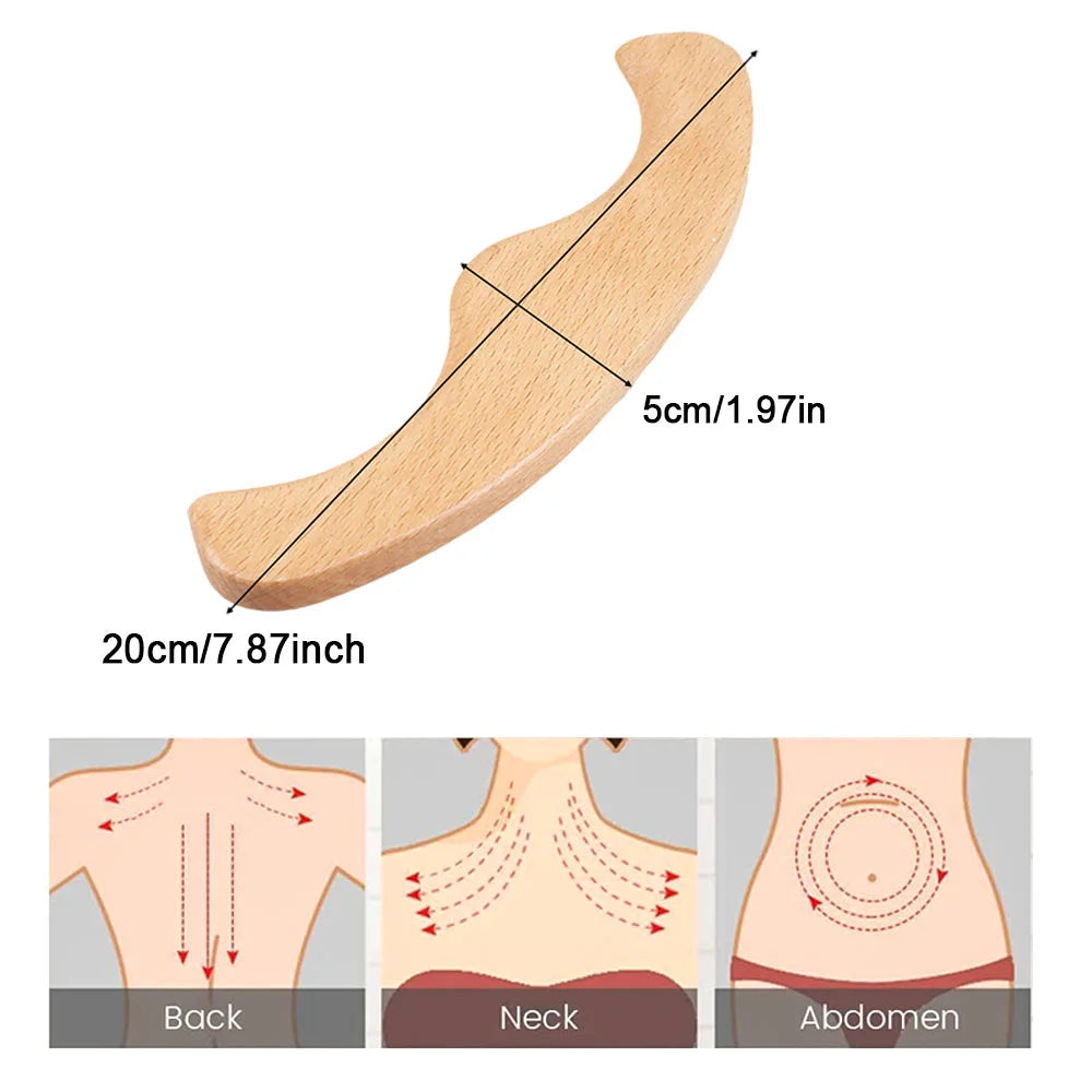 Wood Trigger Point Massage Tools,Professional Gua Sha Lymphatic Drainage Tools,Wood Therapy Massage for Whole-Body Relieve Pain
