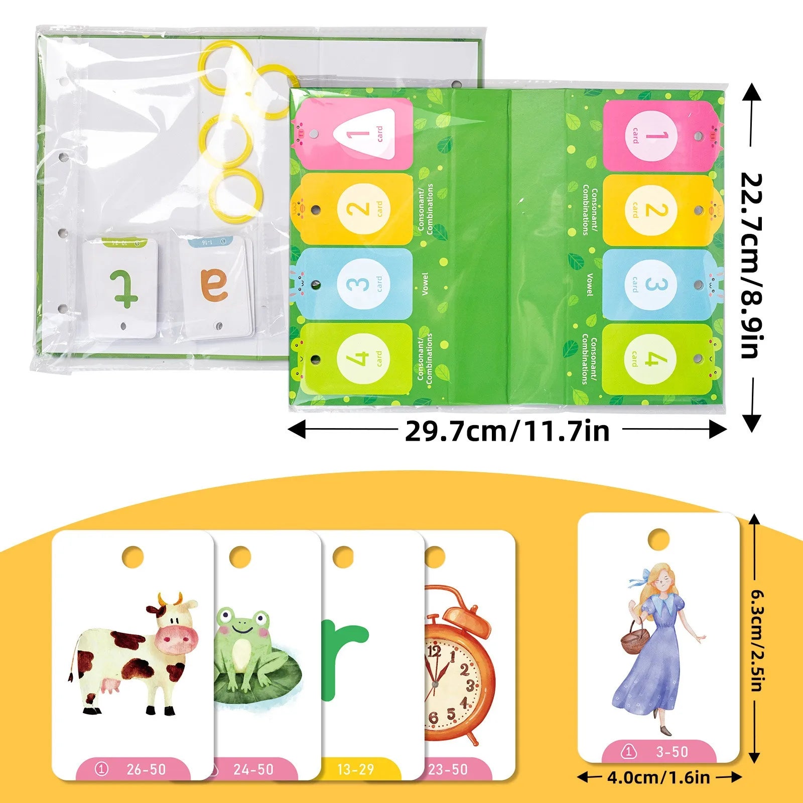 Montessori Word Builder Games Phonics Flash Cards Sight Words Flip Chart Activity Learning Tool for Kids Special Speech Therapy