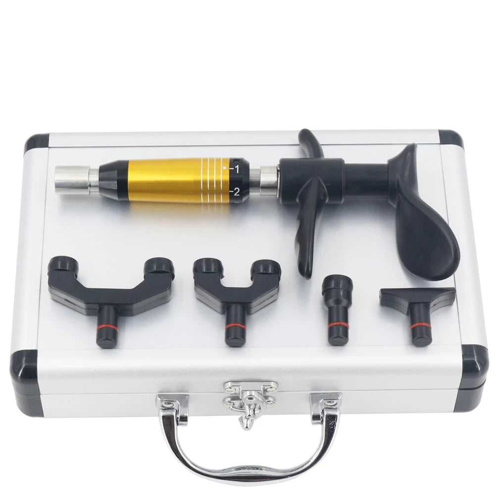 2025 New Chiropractic Adjusting Tool 300N 4Heads Manual Activation Therapy Spine Correction Tools Spinal Adjustment Massage Gun