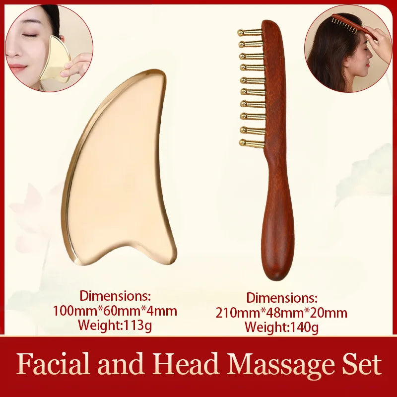Meridian Therapy Treatment Tools 19-Teeth Scalp Massager Comb  for Skin Scraping and Head Relaxation